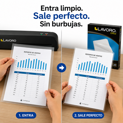 Láminas Termolaminar Carta Lavoro 125 Mic x100