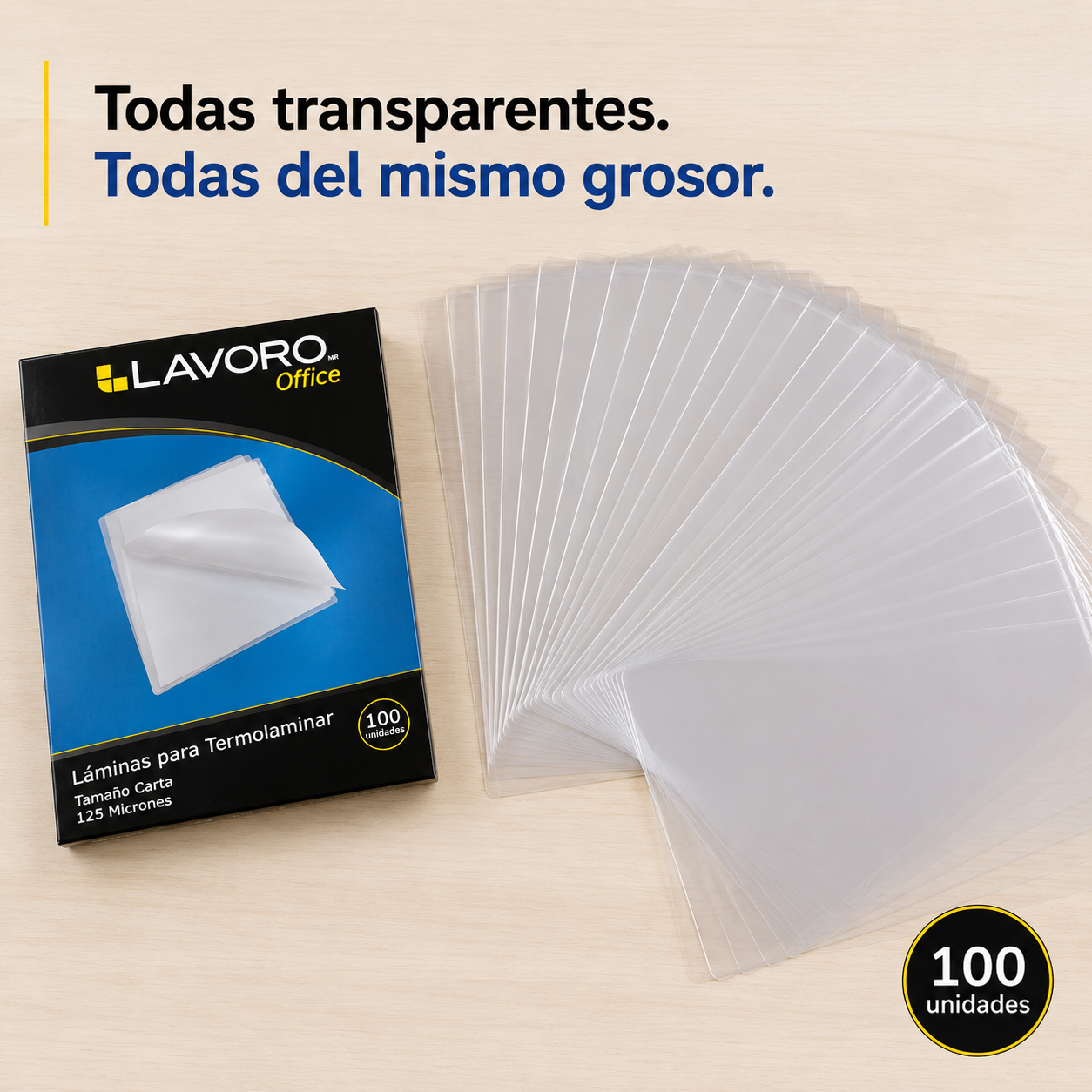 Láminas Termolaminar Carta Lavoro 125 Mic x100