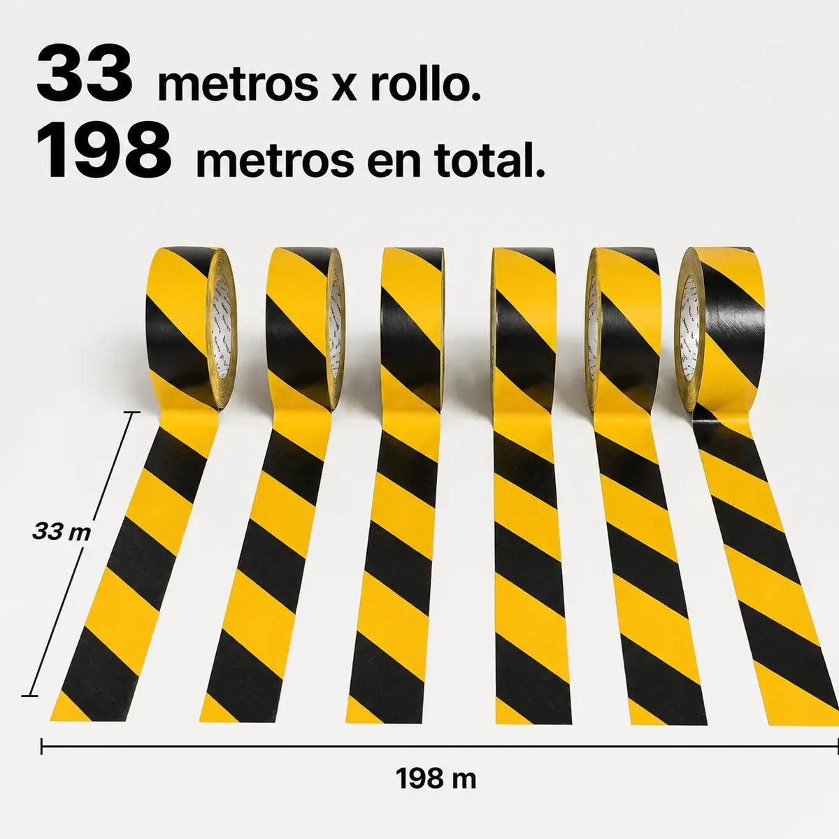 Cinta Demarcatoria Lavoro 33m x5cm x6 Rollos