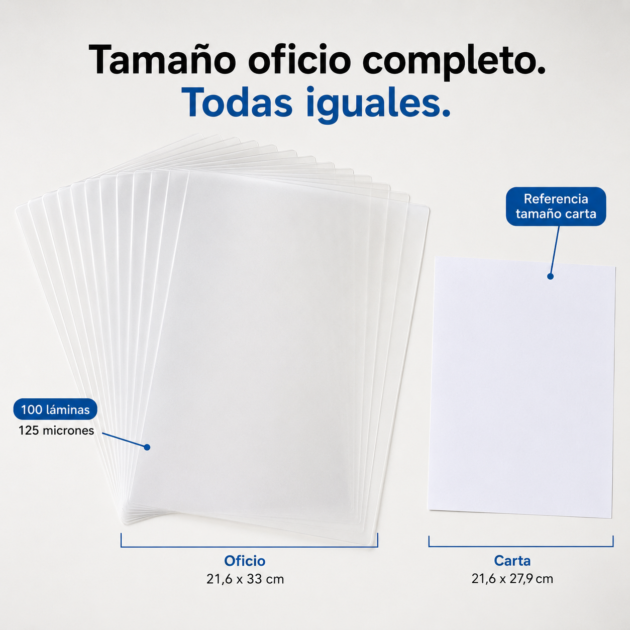 Láminas Termolaminar Oficio Lavoro 125 Mic x100