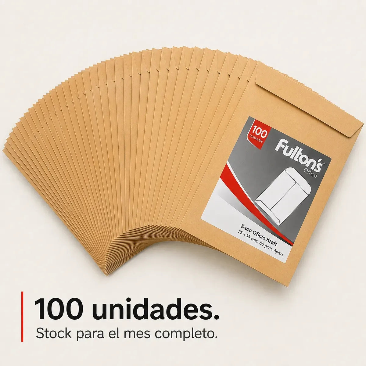 Sobres Saco Oficio Kraft 80gr x100