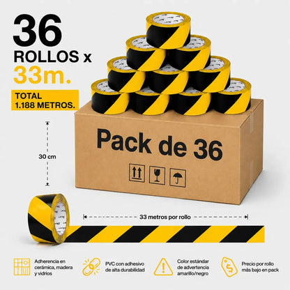 Cinta Demarcatoria Lavoro 33m x5cm x36 Rollos