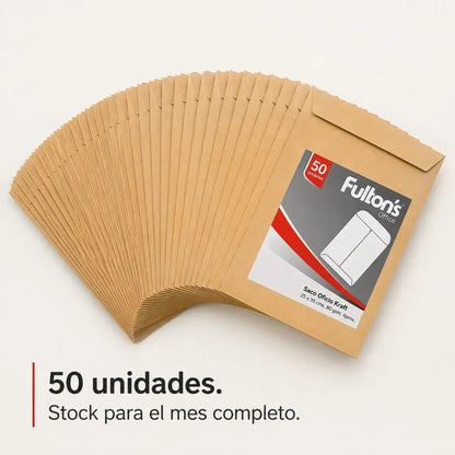 Sobres Saco Oficio Kraft 80gr x50