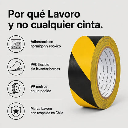 Cinta Demarcatoria Lavoro 33m x5cm x3 Rollos