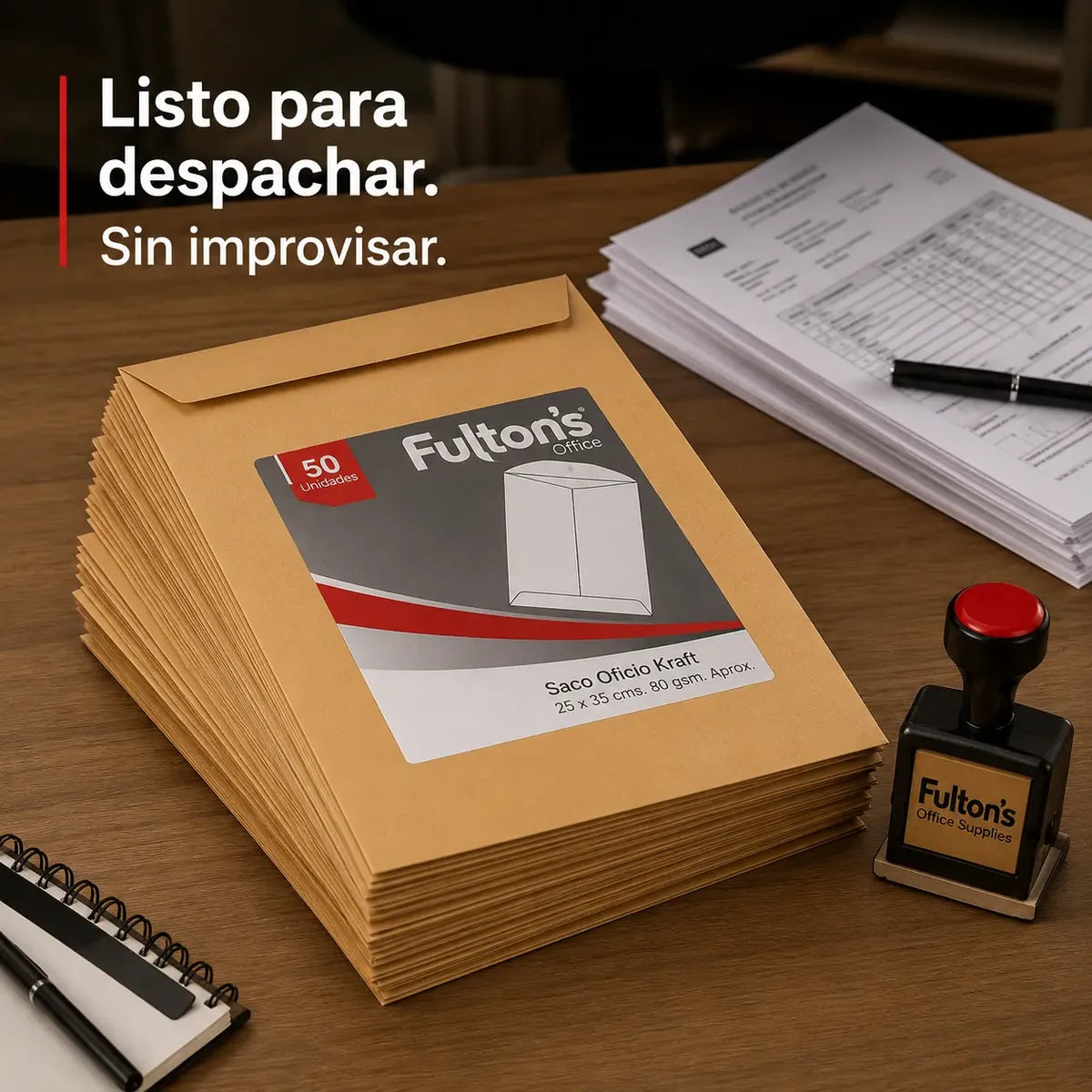 Sobres Saco Oficio Kraft 80gr x50