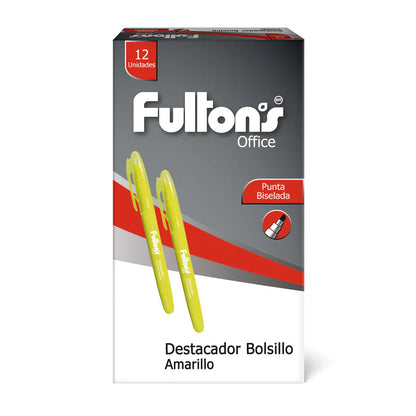 Destacadores Bisel Fulton Bolsillo x12