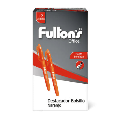 Destacadores Bisel Fulton Bolsillo x12
