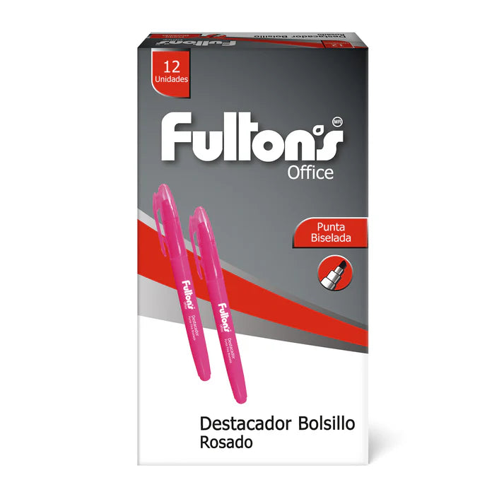 Destacadores Bisel Fulton Bolsillo x12
